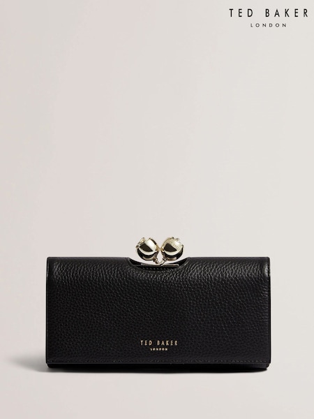 Ted Baker Black Roosali - Rose Detail Leather Large Bobble Purse (Y07838) | R$ 980