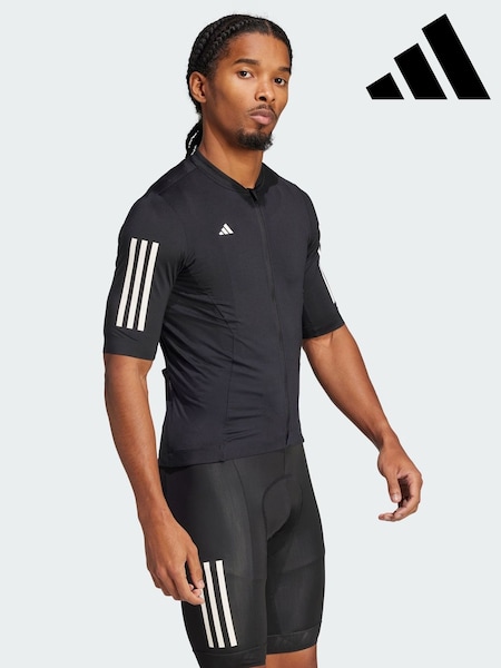 adidas Black Tempo 3-Stripes Cycling Jersey (Y07950) | AED495
