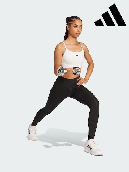 adidas White Aeroreact Training 3 Stripes Bra (Y07963) | €37