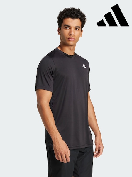 adidas Black Club Tennis Climacool T-Shirt (Y07965) | AED175