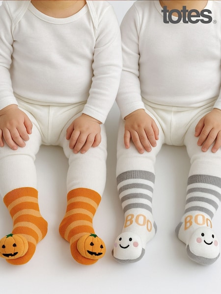 Totes Orange Toasties Babies Halloween Rattle Socks 2 Pack (Y07988) | AED64