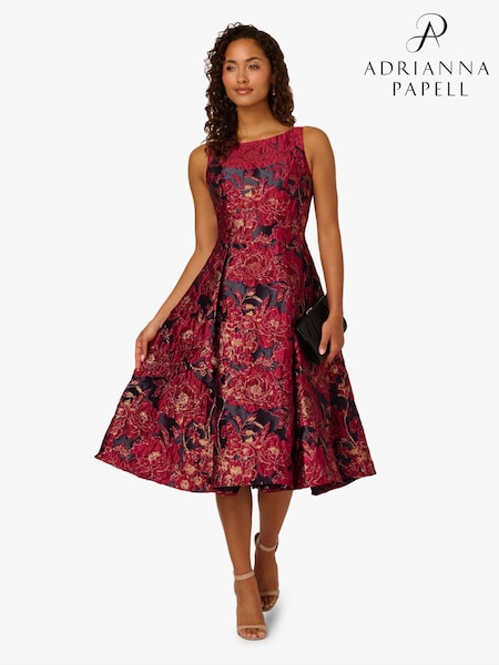 Adrianna Papell Blue Boat Neck Dress (Y07991) | €330