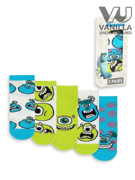 Vanilla Underground Green Calf Socks Set of 5 (Y08117) | AED102
