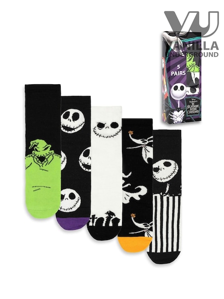 Vanilla Underground Nightmare Before Xmas Calf Socks Set of 5 (Y08118) | R$ 255