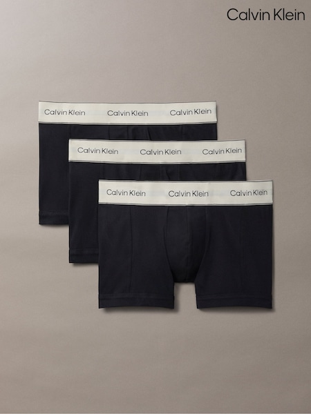 Calvin Klein Black 3 Pack Trunks Heritage Cotton Stretch (Y08421) | AED256