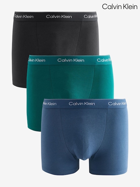 Calvin Klein Light Blue Icon Cotton Stretch 3 Pack Boxer Trunks (Y08433) | 229 QAR