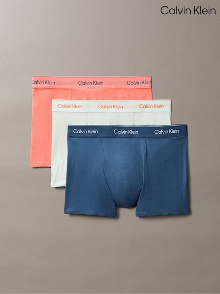 Calvin Klein Blue 3 Pack Relaxed Dart Trunks Icon Cotton Stretch (Y08444) | AED256