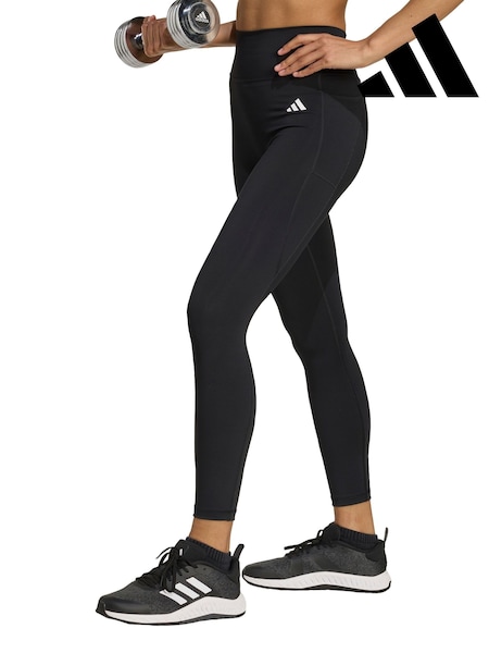 adidas Black Optime Essentials No Front Rise Seam 7/8 Leggings (Y08624) | €50