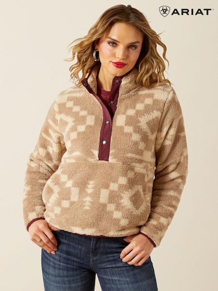 Ariat Cream Cream Women's Berber Snap-Front Lone Ridge Print Sweatshirt (Y08682) | €95