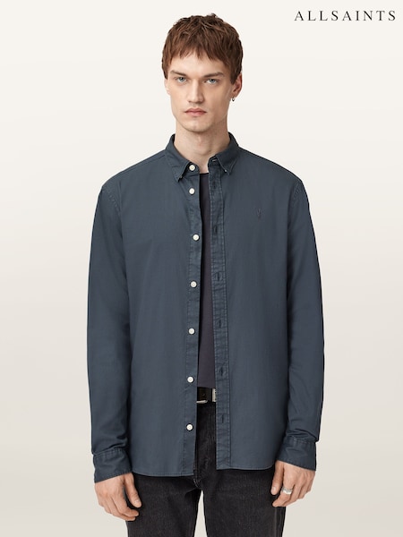AllSaints Light Blue Hawthorne Long Sleeve Shirt (Y08737) | €131