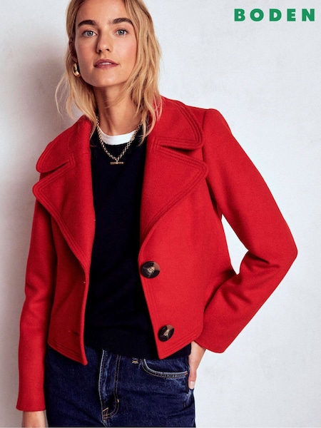 Boden Red Topstitch Jacket (Y08810) | AED1,101