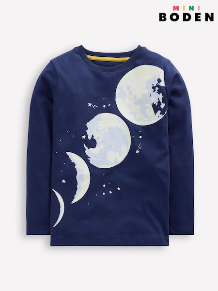 Boden Blue Long Sleeve Glow T-Shirt (Y08811) | AED99 - AED111