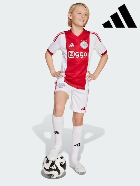 adidas White Ajax Amsterdam 25/26 Home Shorts (Y09030) | AED175
