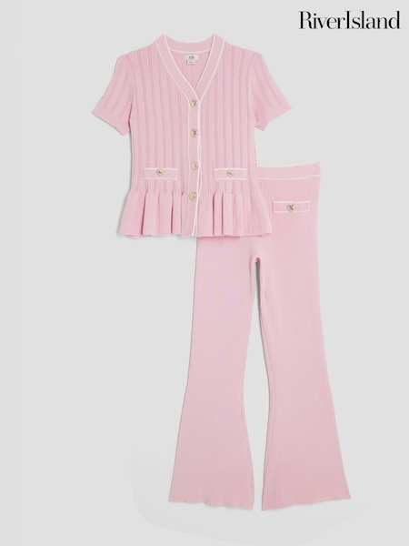 River Island Pink Peplum Waistcoat & Trousers Set (Y09057) | €45