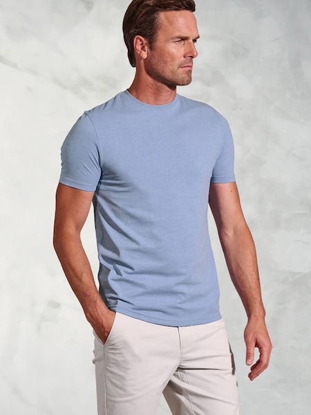 Brook Taverner Blue Pure Cotton Jersey T-Shirt (Y09299) | 124 QAR