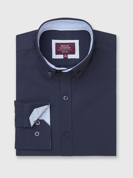 Brook Taverner Stretch Oxford Cotton Shirt (Y09320) | ‏291 د.إ.‏
