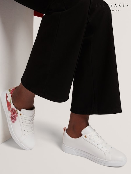 Ted Baker White Prinell - Floral Printed Leather Trainer (Y09402) | R$ 1.175