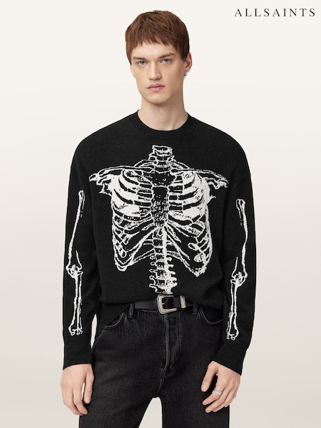 AllSaints Black Skelli Crew Jumper (Y09448) | €211