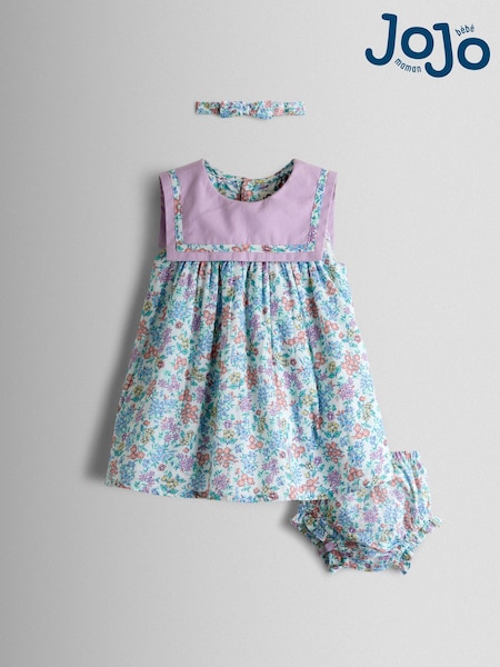 JoJo Maman Bébé Ditsy Floral Sailor Baby Dress and Headband Set (Y09469) | 51 € - 54 €