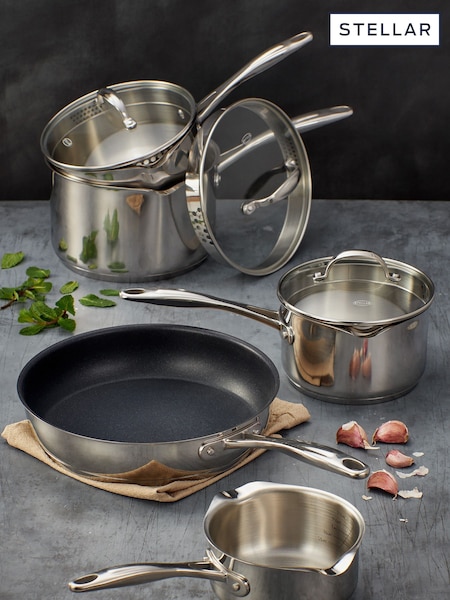 Stellar 5 Piece 7000 Draining Saucepan Set (Y09515) | 226 €