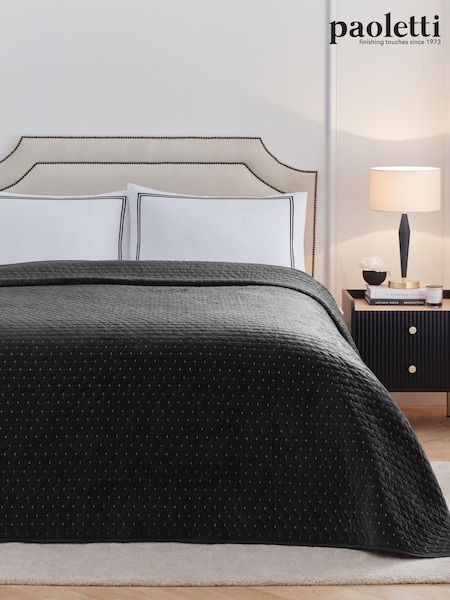 Paoletti Black Henley Pin-Cord Bedspread (Y09556) | €95