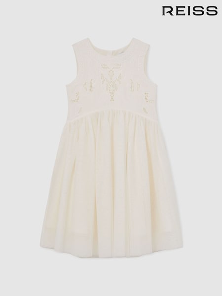 Reiss Phoebe Lace-Detail Tulle-Skirt Dress (Y09727) | ‏742 ر.ق.