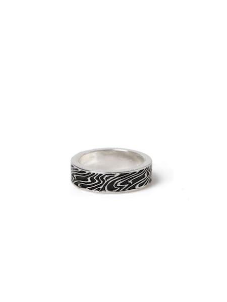 DCK Mens Silver Tone Engraved Swirl Ring (Y09784) | €15