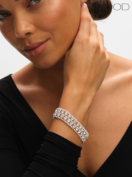 Mood Silver Tone Crystal Mixed Stone Bracelet (Y09835) | €17.50