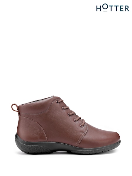 Hotter Brown Wide Fit Ellery Lace Up Boots (Y10001) | €121