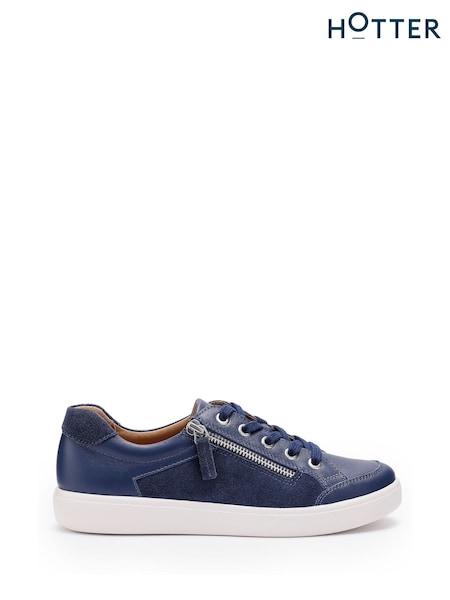 Hotter Blue Regular Fit Chase II Lace-Up/Zip Shoes (Y10062) | €117