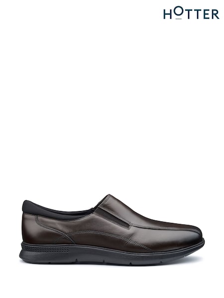 Hotter Brown Regular Fit Xavier Slip-On Shoes (Y10096) | €146