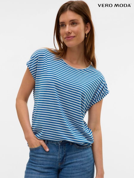 VERO MODA Blue Soft Touch Short Sleeve T-Shirt (Y10301) | €24