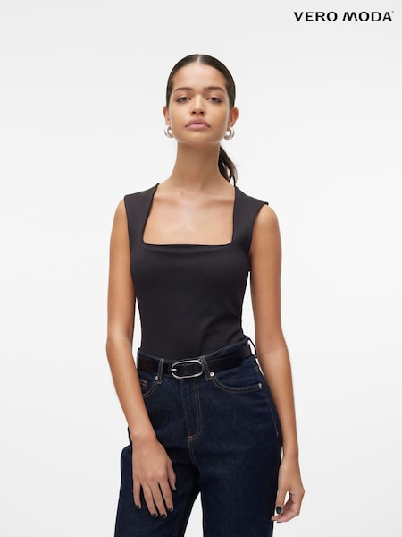 VERO MODA Black Square Neck Sleeveless Top (Y10302) | €24