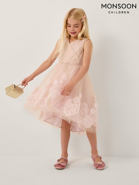 Monsoon Pink Glinda Appliqué Glitter Party Dress (Y10338) | 322 QAR - 371 QAR