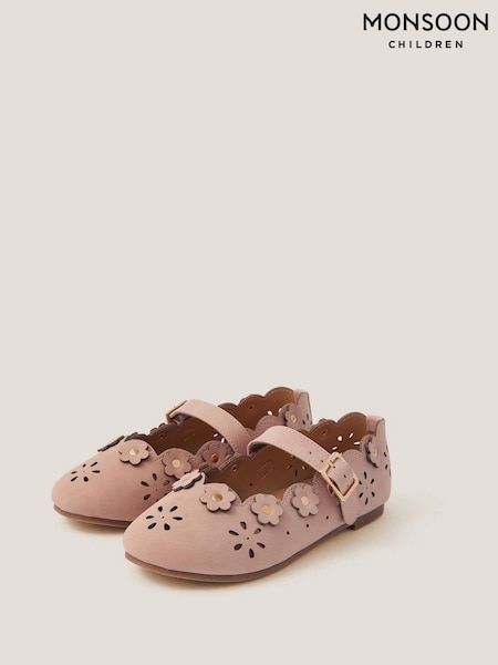 Monsoon Pink Flower Cutwork Ballet Flats (Y10356) | €32 - €37