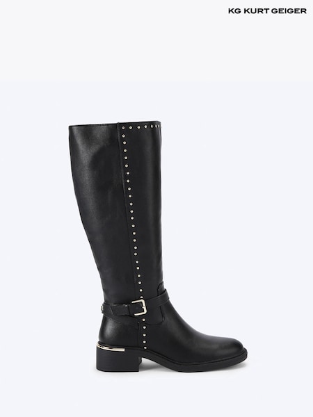 KG Kurt Geiger Black Stud Knee Boots (Y10398) | €171