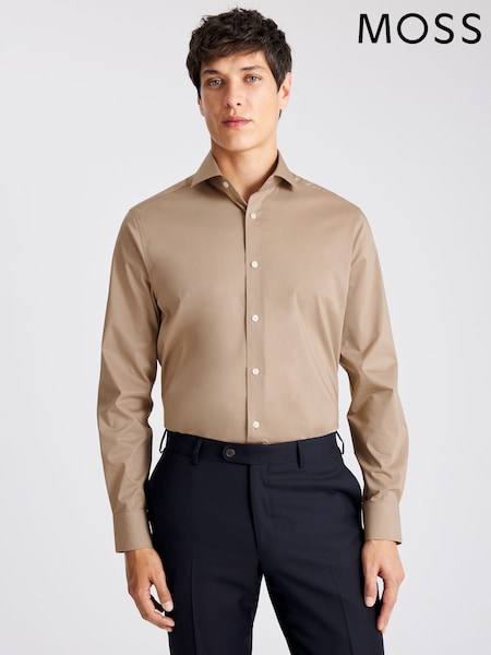 MOSS Natural Tailored Fit Straw Stretch Shirt (Y10418) | 173 QAR