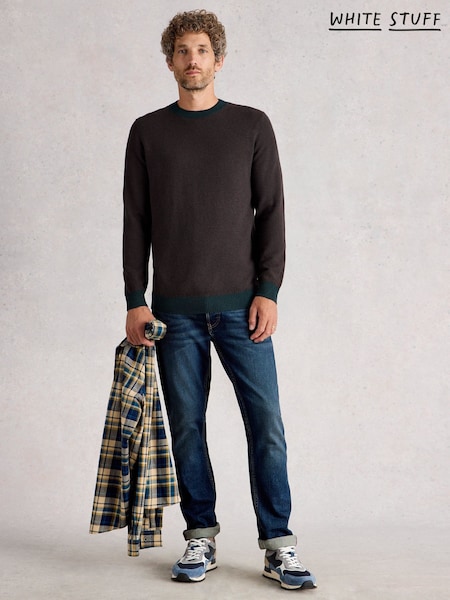 White Stuff Green Newport Merino Jacquard Crew Jumper (Y10552) | €92