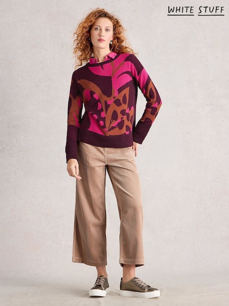 White Stuff Purple Olive Colourblock Jumper (Y10564) | R$ 545