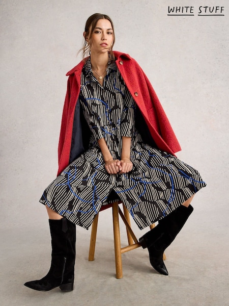 White Stuff Black Rua Jersey Shirt Dress (Y10577) | R$ 640
