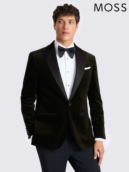 MOSS Olive Regular Fit Velvet Jacket (Y10606) | 1,190 QAR
