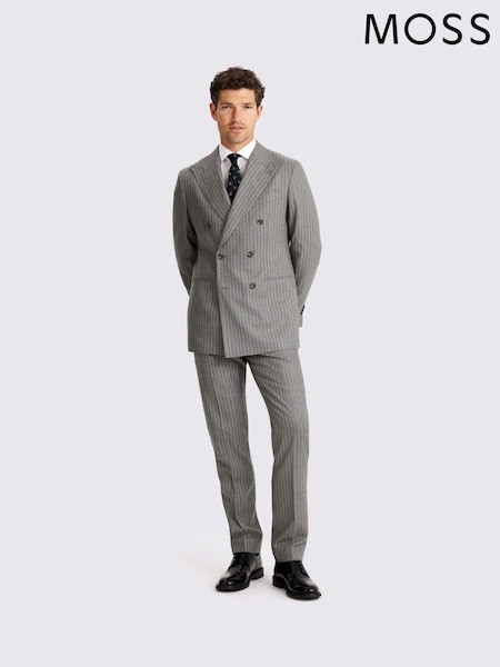 MOSS Italian Tailored Fit Grey Stripe Jacket (Y10609) | €366