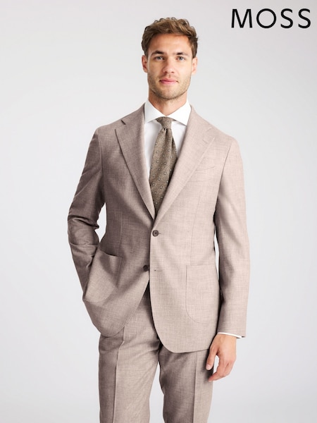 Cream Italian Tailored Fit Wool Cotton Jacket (Y10653) | AED1,508