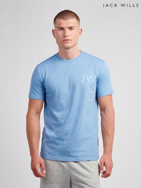 Jack Wills Blue Back Graphic T-Shirt (Y10702) | 124 QAR