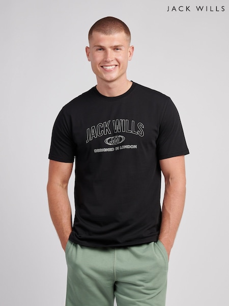Jack Wills Black Dystopia Stitch Graphic T-Shirt (Y10724) | 124 QAR