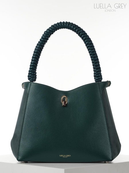 Luella Grey Blue Simone Woven Handle Hobo Bag (Y10792) | €177