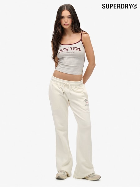 Superdry White Athletic Print Flare Joggers (Y10815) | R$ 395