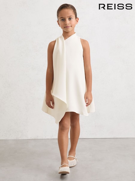 Reiss Ivory Zoe Draped Sleeveless Shift Dress (Y11097) | €122