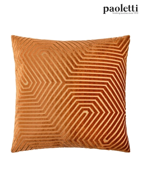 Paoletti Brick Evoke Cut Velvet Cushion (Y11263) | 129 QAR