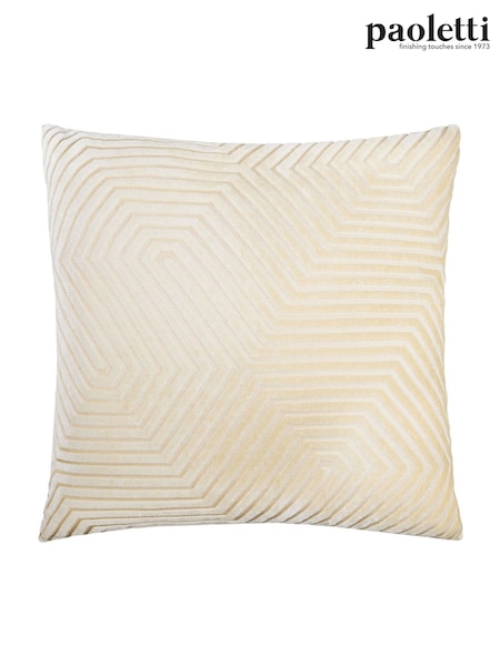 Paoletti Ivory Evoke Cut Velvet Cushion (Y11265) | 129 QAR